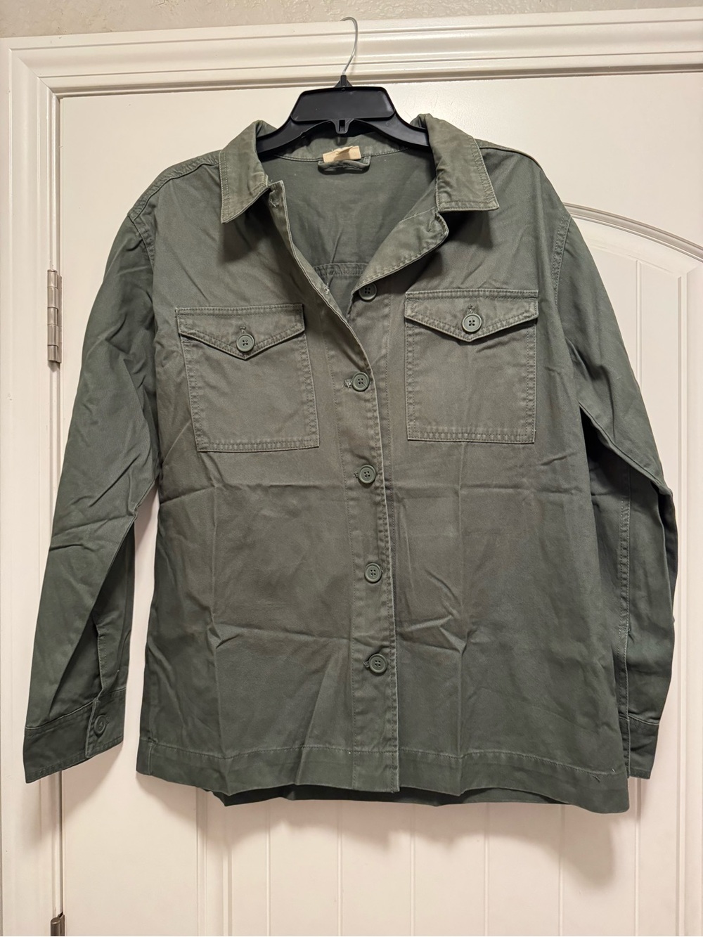 a.n.a Olive Green Utility Button-Up Jacket